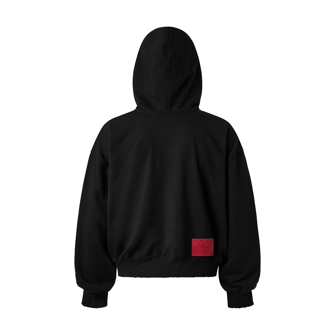 Distressed Zip Up - Black