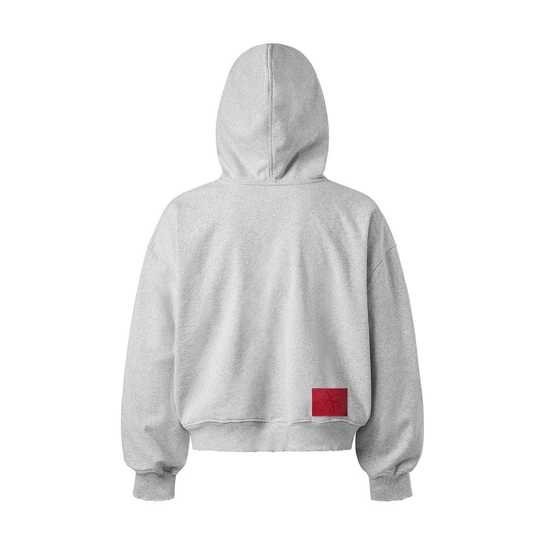 Distressed Zip Up - Grey